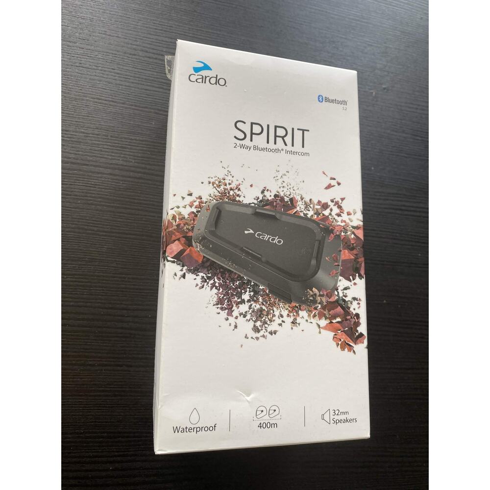 Cardo Spirit 1-Pack Bluetooth Motorcycle Intercom IP65 Waterproof (SPRT0001)